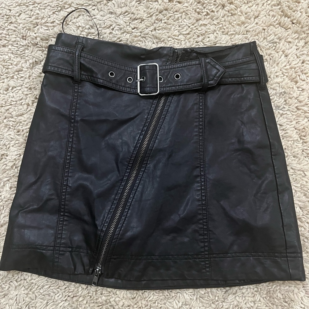 Free people leather skirt with belt